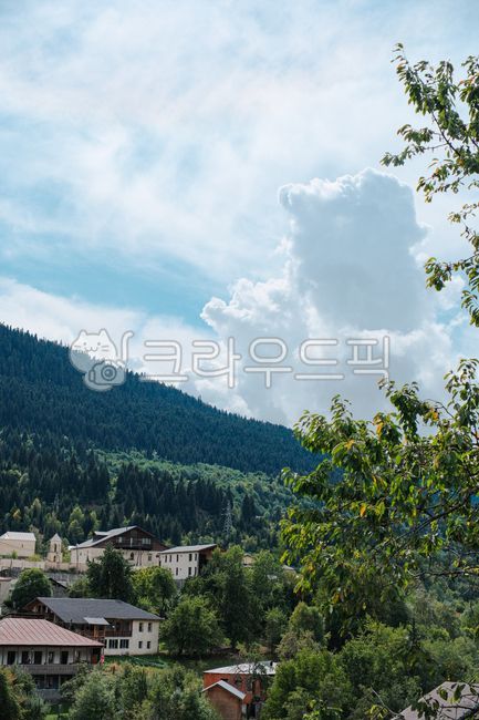 Clouds,blue sky,refreshing,clear,mountain range,forest,nature,great outdoors,landscape,summer sky,autumn sky,alpine region,cool,wallpaper,Georgia,Mestia,Caucasus,sky,clouds,nature,mountain,forest,blue,white,fresh,landscape,summer
