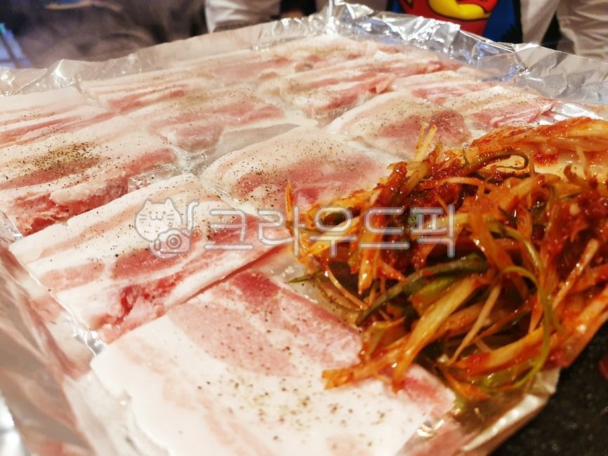 냉삼, 냉동삼겹살, 삼겹살, 돼지고기, 고기, 사진,이미지,일러스트,캘리그라피 - 박한세작가