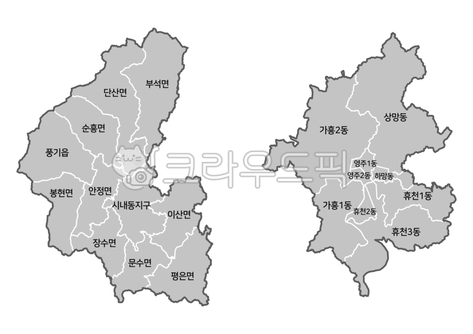 영주시지도,영주시,영주시행정지도,영주,한국지도,한국행정지도