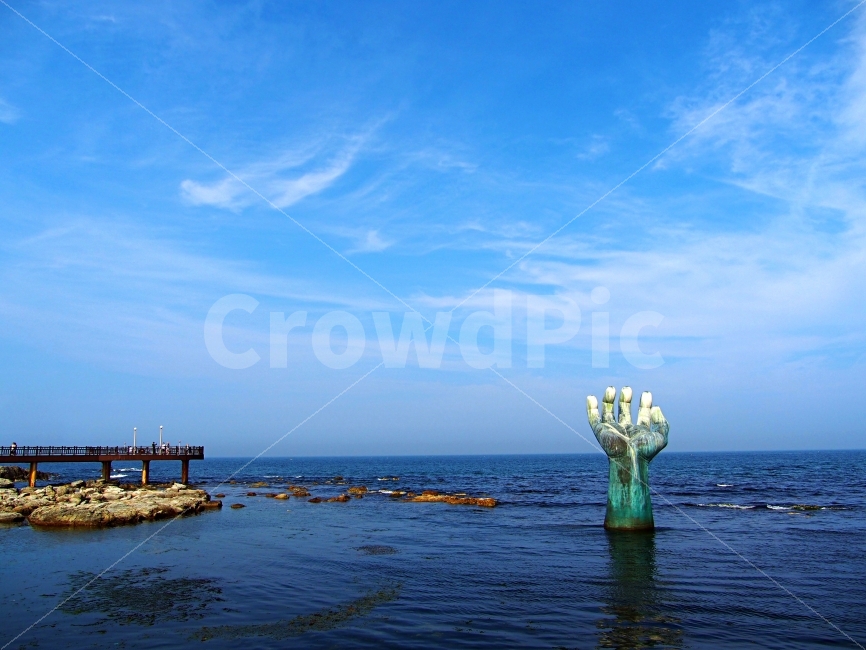 호미곶,포항,여행,바다,손,자연,풍경,nature,landscape,조각상,동상,석상,조형물,statue,bronze statue,stone statue,랜드마크,landmark,tourist attraction,water,물