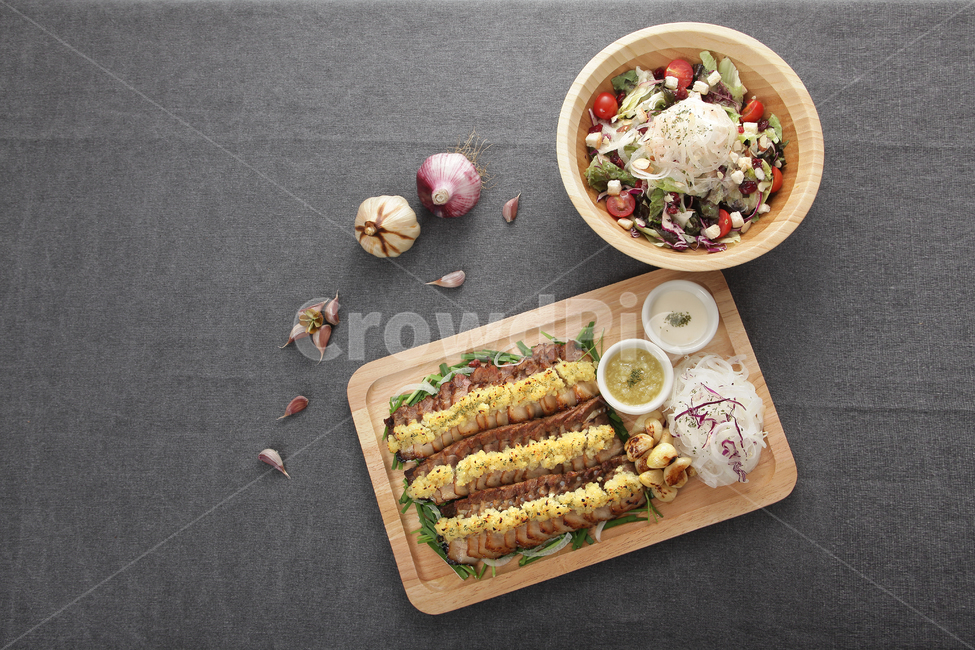 마늘,보쌈,고기,음식,식사,food
