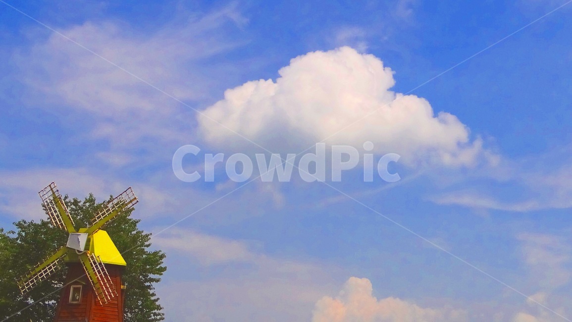 하늘,구름,풍차,감성,풍경,파랑,sky,cloud,emotion,blue,자연,풍경,nature,landscape,tree,나무,plant,식물,outdoors,옥외