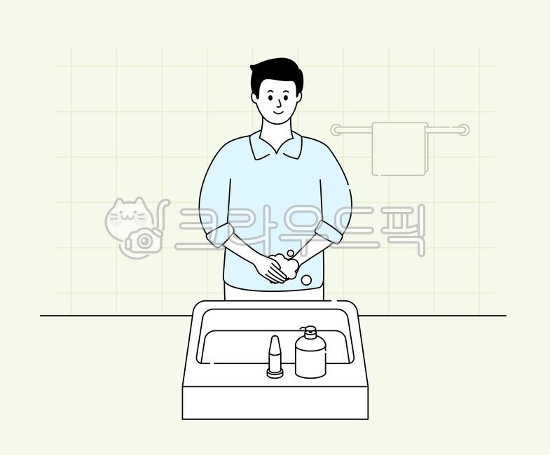 Corona prevention,cartoon,Washing hands,daily life quarantine,soap bubbles,Towel,character,bubble,Grachik,design,illustration,man,sketch,adult,corona,soap,restroom