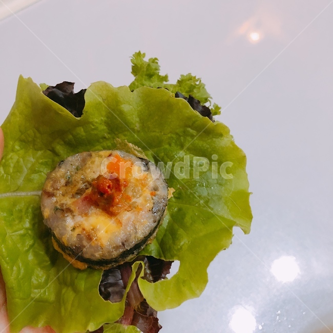 상추쌈,김밥쌈,김밥,음식,소풍