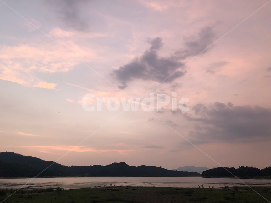 구름,하늘,자연,풍경,나무,숲,산,노을,바다