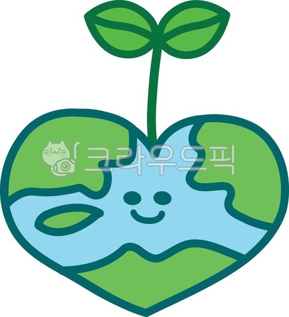 캐릭터,지구,하트,지구일러스트,지구그림,새싹,잎,잎사귀,녹색,자연보호,환경보호,에코