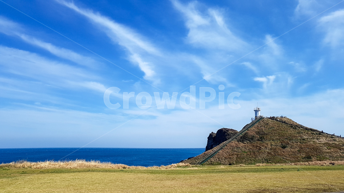 제주도,하늘,바다,자연,언덕,자연,풍경,nature,landscape,제주도,jeju,jeju island,outdoors,옥외,field,들,grassland,목초지