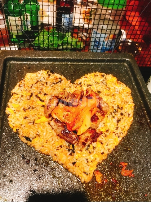 삼겹살,볶음밥,고기,삼겹살볶음밥,하트