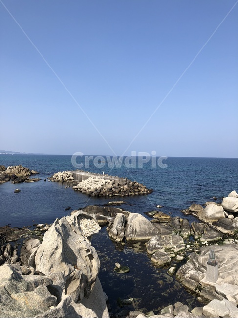 바위,강릉,바다,겨울,겨울바다,푸른색,자연,풍경,nature,landscape,promontory,곶,rubble,파편