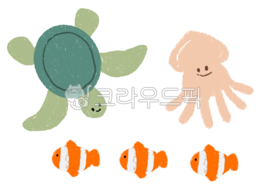 바닷속일러스트,바다,여름,여름환경구성,어린이집,유치원,거북이,오징어,해양생물,animal,물고기,바다캐릭터