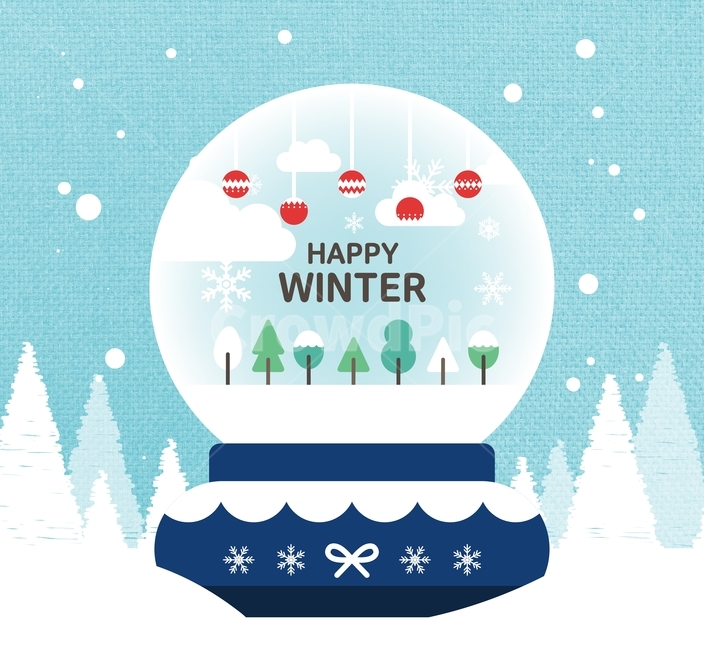 스노우볼,눈,눈결정,나무,겨울,플랫디자인,일러스트,겨울,계절,winter,season,그래픽,일러스트레이션,graphic,illustration