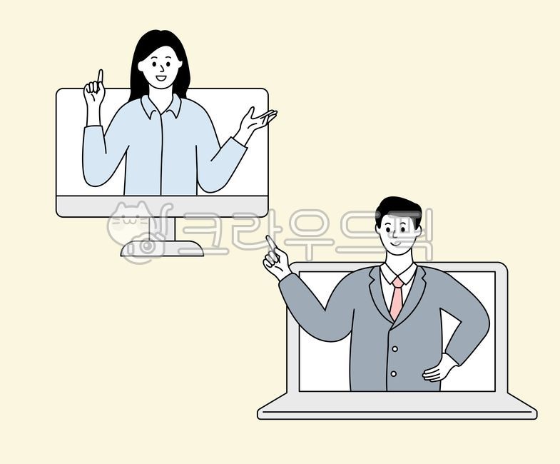 온라인,비대면,강의,강사,강연,코로나,코로나시대,온라인수업,수업,교사,학원,안내,직장,재택,재택근무,회의,온라인회의,화상,화상회의,커뮤니케이션,대화,설명,직장인,직장인일러스트,사회,모니터,노트북,데스크탑,학생,화상수업,일러스트,드로잉,캐릭터,디자인,핸드드로잉,이벤트,배너,팝업,프로모션