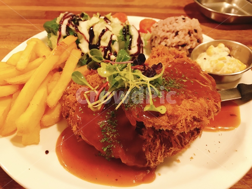 돈까스,양식,맛있는,음식,감자튀김