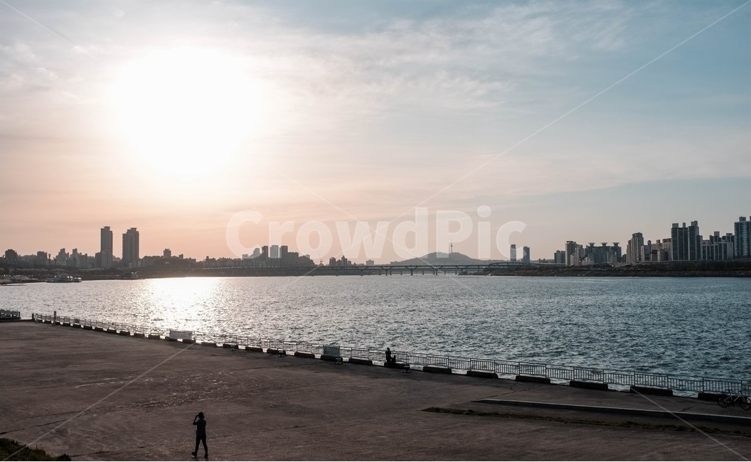 한강,일몰,풍경,실루엣,노을,도시,풍경,city,landscape,water,물