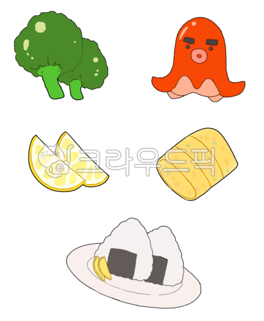 도시락,소세지,계란말이,레몬,주먹밥,김밥,오니기리,브로콜리,음식,food
