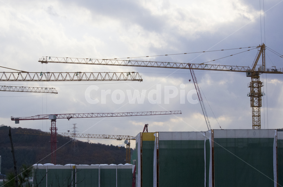 공사장,크레인,공사,공사현장,아파트,기중기,산업,industry,industrial,건설업,건축업,construction industry