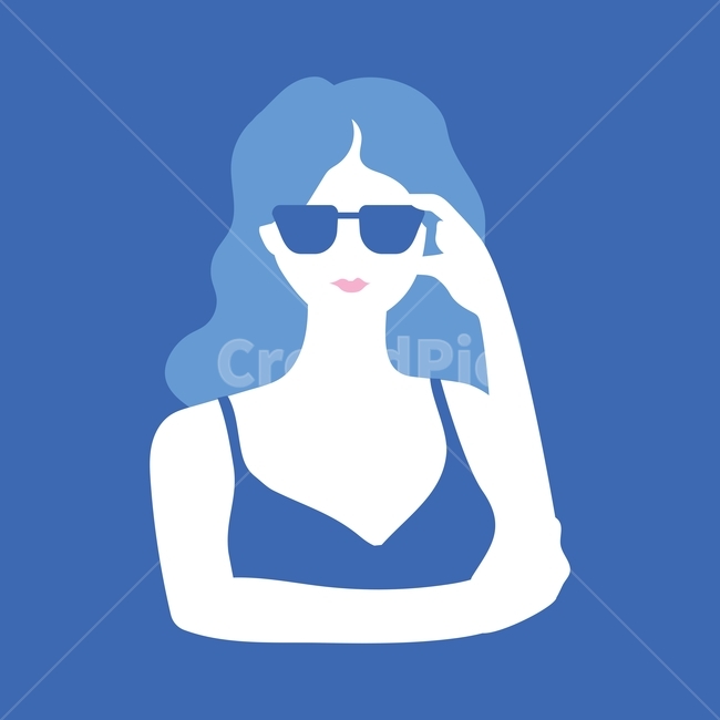 여자,선글라스,비키니,어른,팝아트,일러스트,벡터,긴머리,웨이브,상반신,바스트샷,디자인소스,캐릭터,여름,계절,summer,season,여성,여자,woman,female,lady,패션스타일,의상,fashion,style,그래픽,일러스트레이션,graphic,illustration