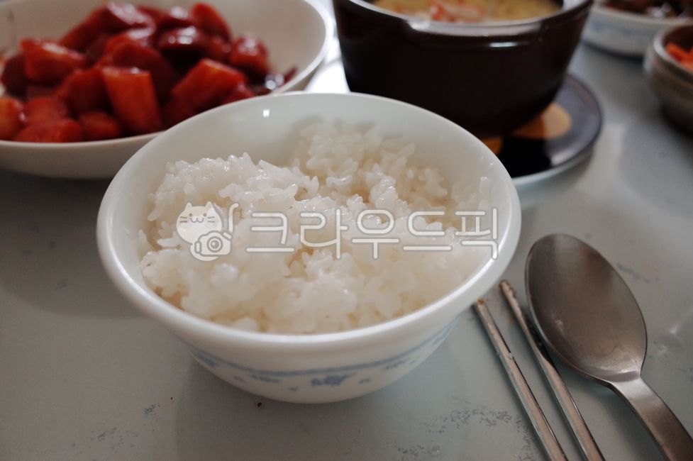 밥, 흰밥, 쌀밥, 밥상, 숟가락, 사진,이미지,일러스트,캘리그라피 - dsapoi작가