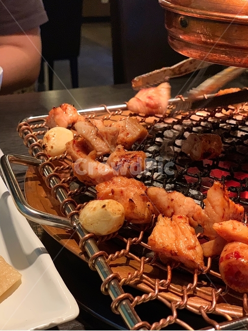 Drink snacks,Daechang,Charcoal grill,Grilled over direct fire,eat out,Yang Daechang,sheep,food,roast