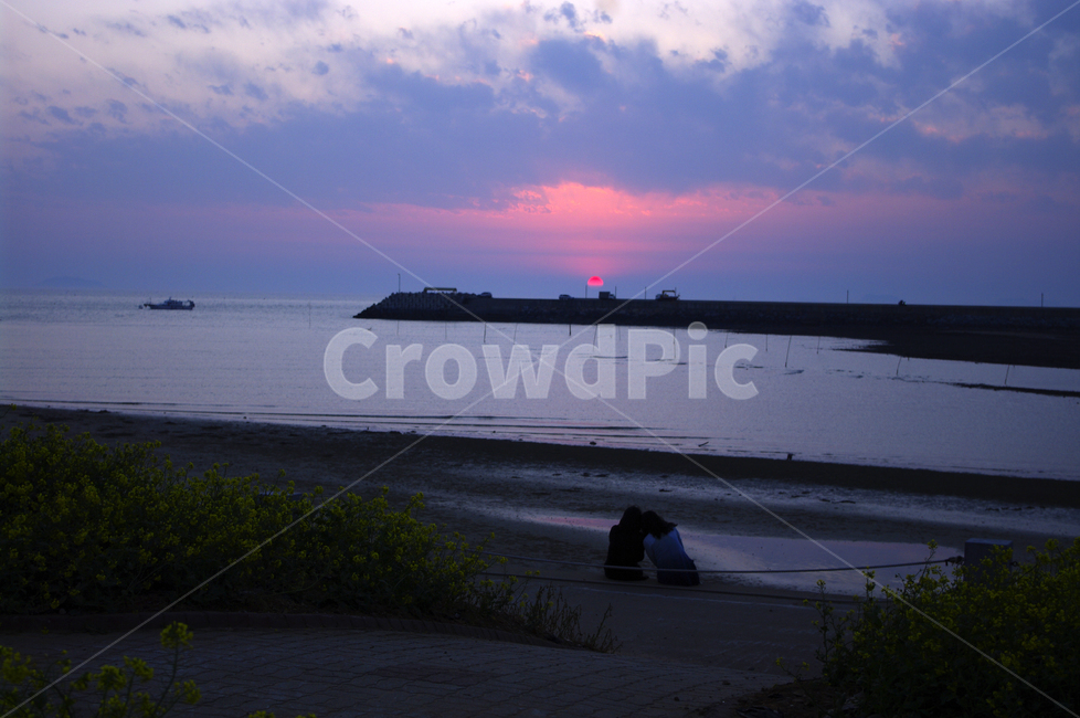 하늘,석양,노을,일몰,구름,빛,풍경,바다,sunset,안면도,꽃지해변,자연,풍경,nature,landscape,outdoors,옥외,land,땅