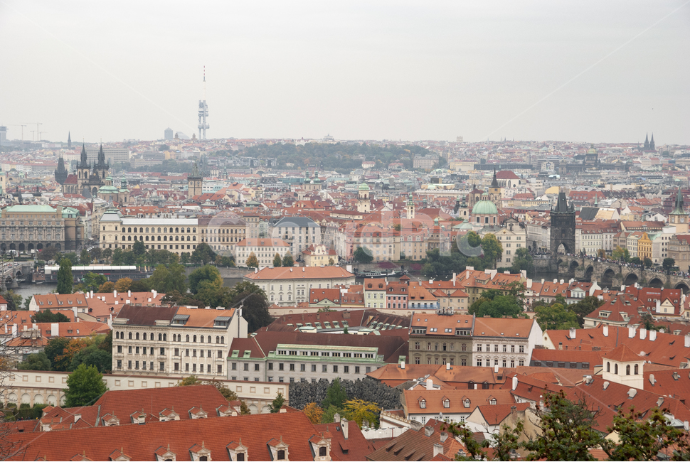 프라하,전경,빨간지붕,프라하시내,체코,praha,prague,흐린날