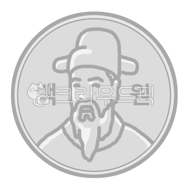 100 won illustration,Nukki,hand drawing,png,100 won,100 won painting,Baekwon Illustration,painting,design,100 won picture,illustration,coin