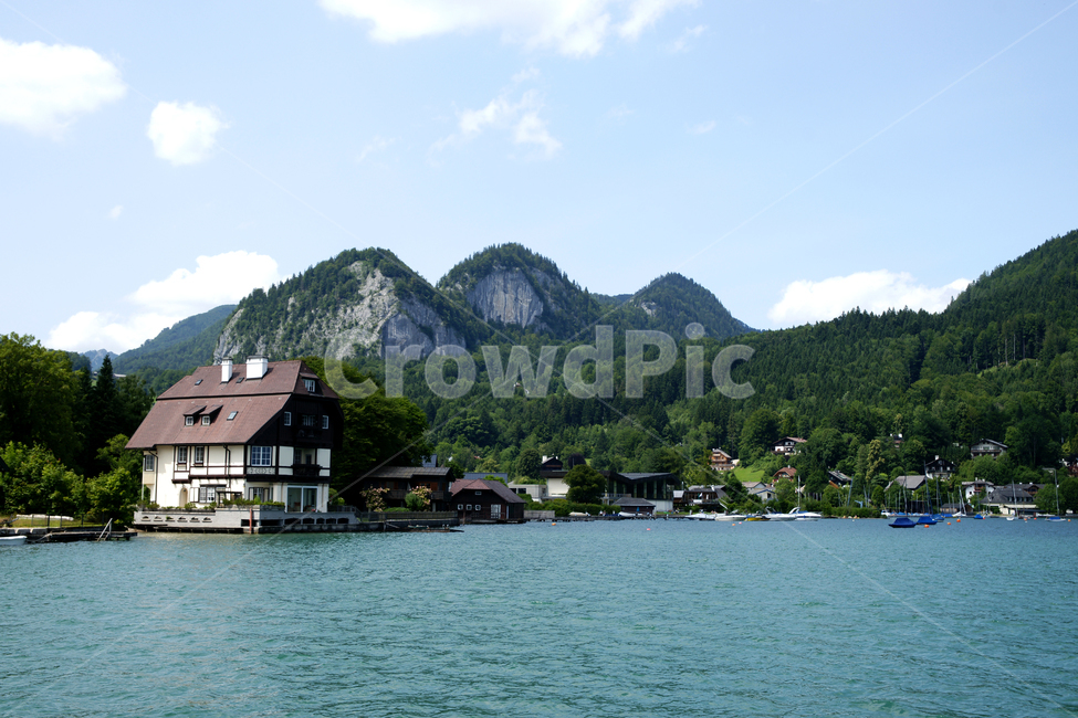 nature,자연,outdoors,water,호수,lake,물,유럽,europe,austria,wolfgang,schafbert,볼프강,장크트볼프강,장크트길겐,샤프베르트,하늘,여름,구름,오스트리아,산,mountain,salzburg,bluesky,blue,house,집