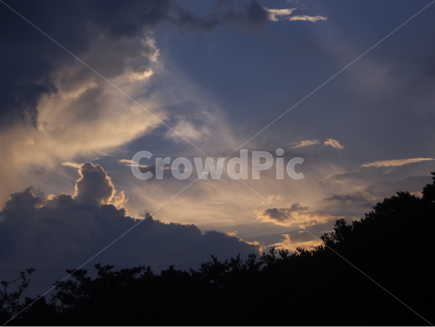하늘,구름,풍경,산,실루엣,자연,풍경,nature,landscape,weather,날씨,sky,outdoors,옥외,cloud,cumulus,적운