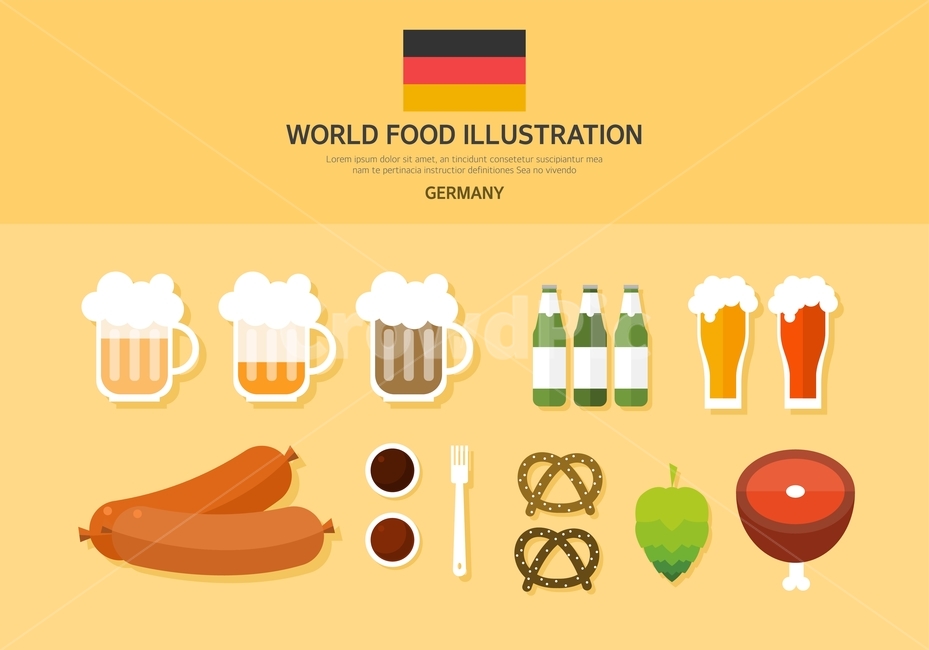 독일,맥주,소시지,음식,플랫디자인,음식,식재료,요리,food,cook,meal,dishes,food reserves,술,주류,alcohol,그래픽,일러스트레이션,graphic,illustration