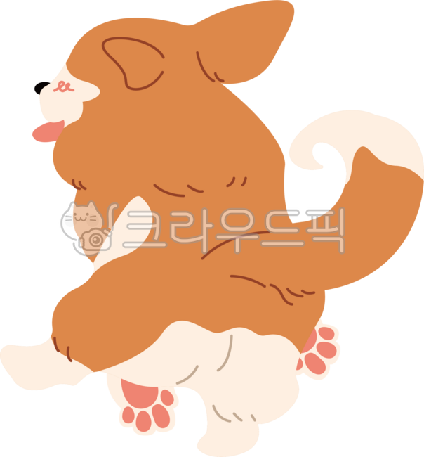 cute,corgi,puppy,pet,cartoon,illustration,fur,paws,playfulness,lovely,cute expression,running,lying down,brown,white,round ears,short legs,tail,dog,animal,fur color,happy,affection,play,toy,cuteness,aegyo,expression,pose,love,