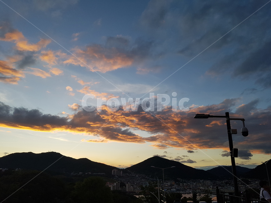 옥외,outdoors,자연,nature,노을,sunset,가로등,lamp,여수,yeosu,구름,cloud,황혼,하늘,sky