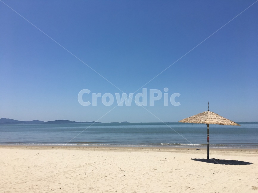 바다,파라솔,하늘,휴가,여름,water,shoreline,물,고흥,해변,바다,beach,sea