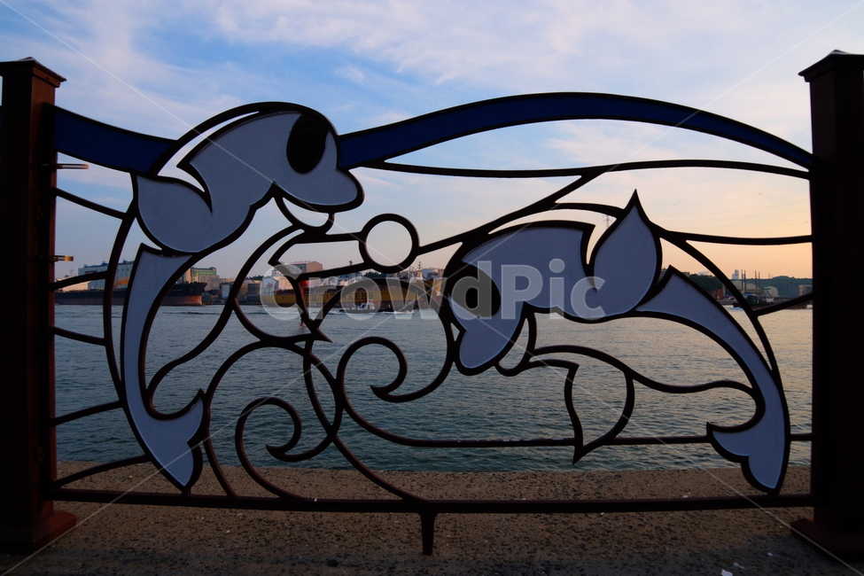 울산,장생포,해질녁,노을,바다,고래,구름,난간,whale,dolphin