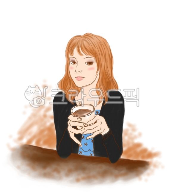여자,커피,휴식,분위기,갈색머리