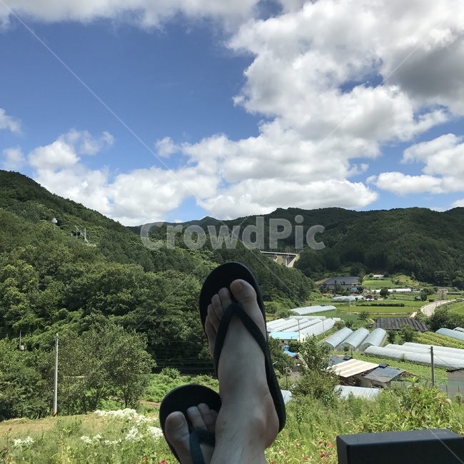 풍경,구름,하늘,캠핑,산,여유,자연,풍경,nature,landscape,사람,인물,인간,human,person,신체일부,몸,body,sandal,샌들