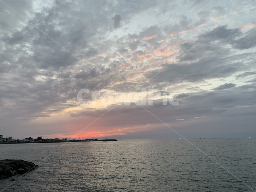 제주,삼양,해수욕장,석양,하늘,쉼