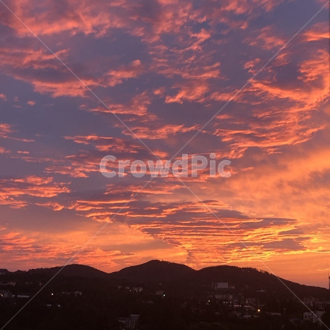 노을,하늘,붉은노을,구름,몽환적,행복,힐링