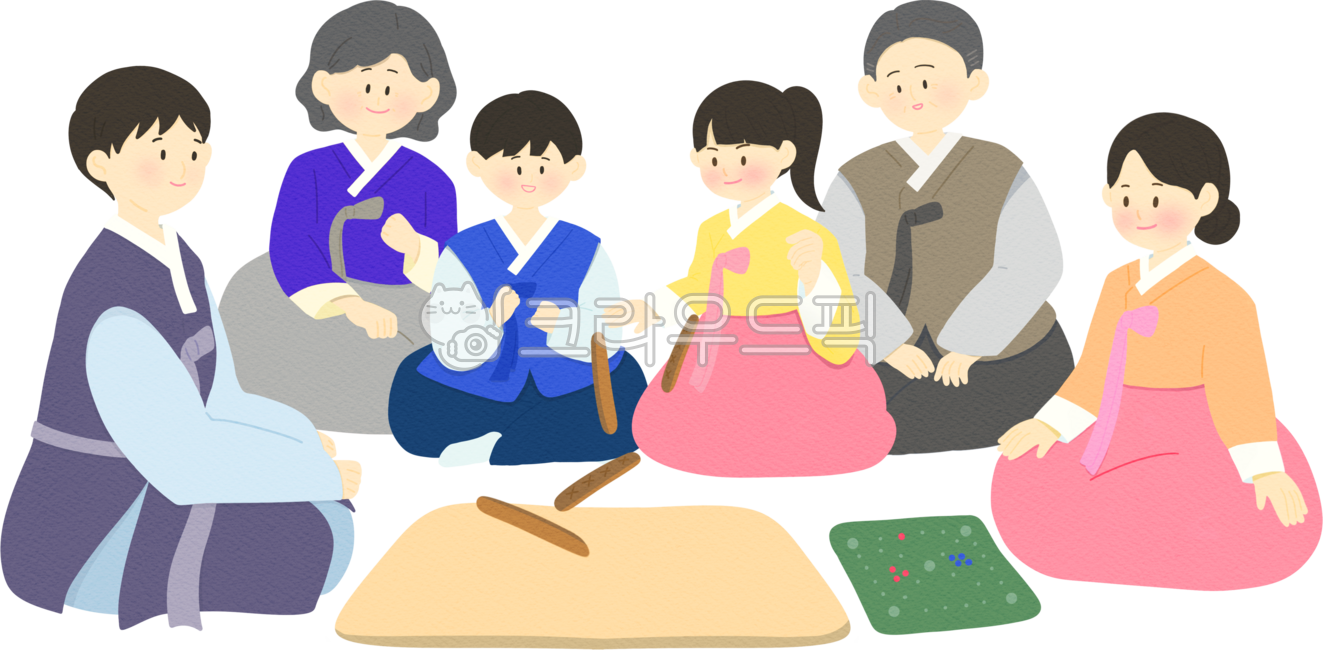 윷놀이, 전통놀이, 명절, 가족, 한복, 사진,이미지,일러스트,캘리그라피 - daramiyop작가