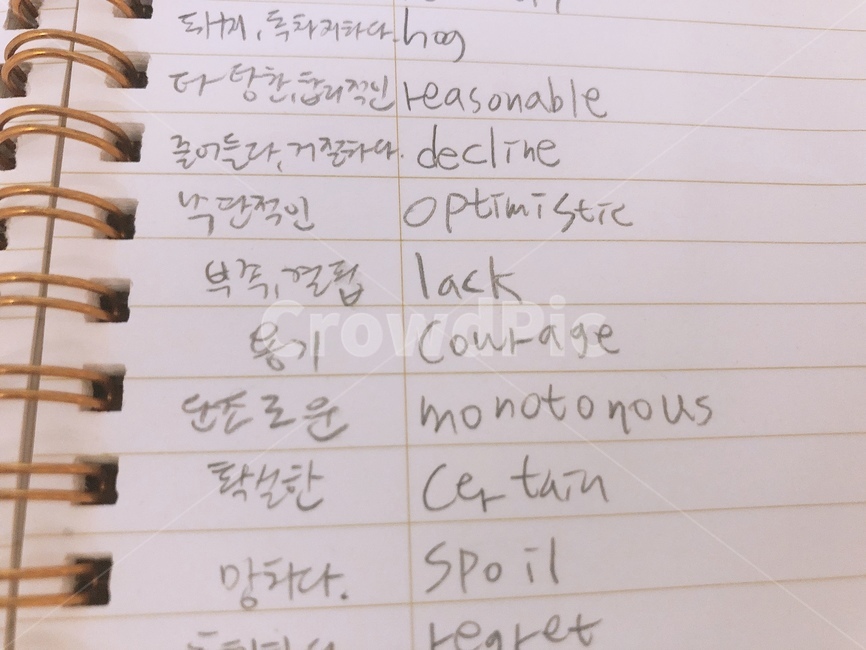 용기,영단어,공부,결핍,망하다