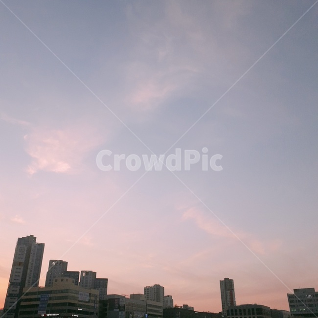 노을,하늘,구름,거리,저녁