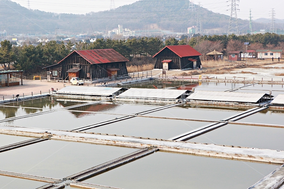 염전,소금창고,풍경,풍광,배경,소금,산업,industry,industrial