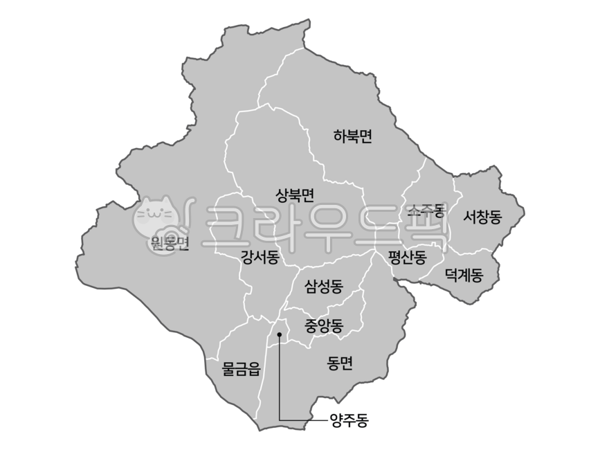 Yangsan City,Gyeongnam,parasol,Yangsan City Administrative Map,administrative guidance,map,Yangsan City Map,Map of Yangsansi