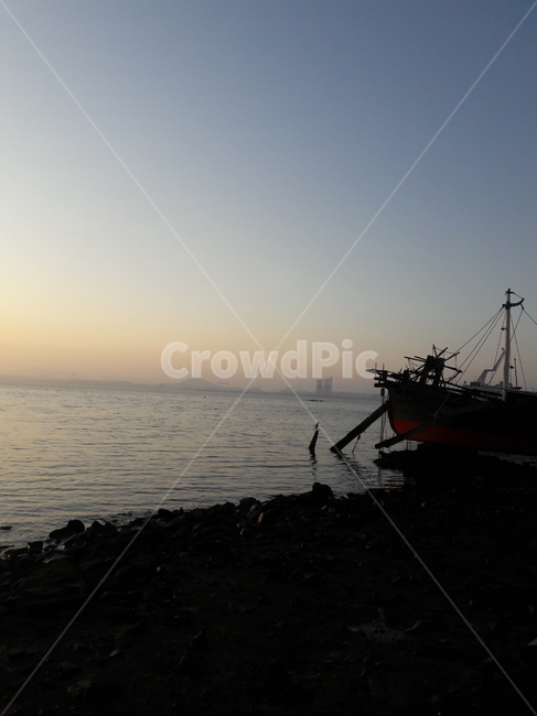 선박,watercraft,배,바다,새,bird,sea,일출,sunlight