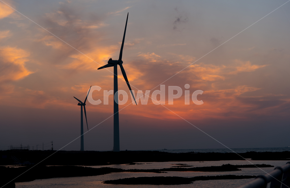 제주도,일몰,풍력발전,바다,풍경,실루엣,그림자,silhouette,shadow,산업,industry,industrial,에너지산업,energy industry,machine,기계,engine,엔진,motor,모터