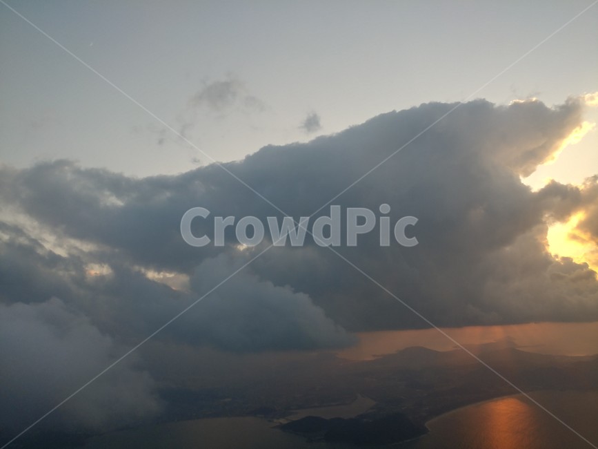 구름,하늘,태양,석양,노을,자연,풍경,nature,landscape,weather,날씨,flare,플레어,light,빛,outdoors,옥외,cloud,cumulus,적운,sky