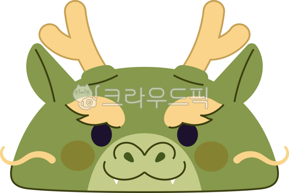 Nukki,green,Illustration,png,dragon,cute,smile,character,face,flat,green color,hat,tradition,costume,laugh,Korea