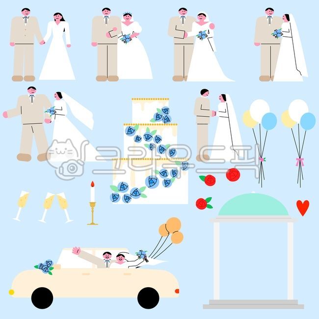 Wedding,marriage,wedding,bride and groom,wedding car,wedding cake,wedding illustration,wedding illustration,guest,wedding hall,invitation,wedding props,ceremony hall,roses,hearts,balloon decoration,champagne glass,candle decoration,weddi