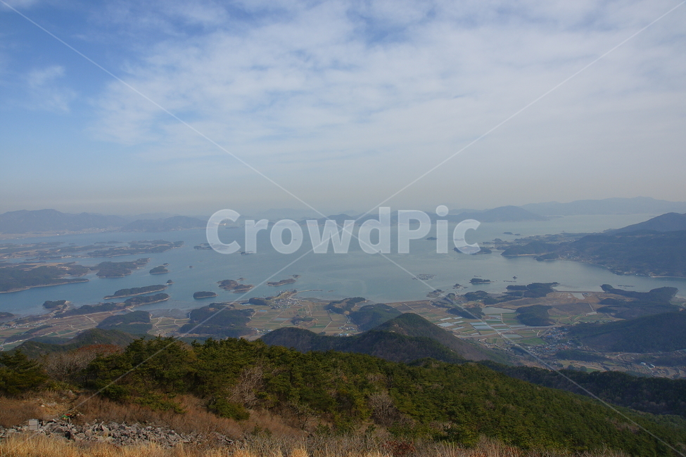 금오산,남해,하동,풍경,바다,하늘,산,섬,나무,풀,구름,자연,풍경,nature,landscape,outdoors,옥외,scenery,경치