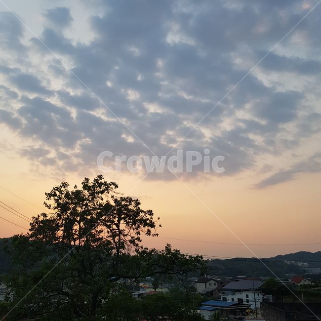 하늘,노을,구름,풍경,동네