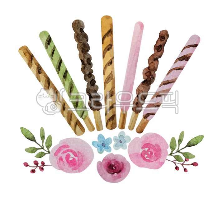 Pepero,Pepero Day,Hand Drawing,Watercolor,Illustration,Love,Food,Stick Candy,Cookies,Gift,Celebration,Event,Chocolate Cookies,Food Illustration,Watercolor Illustration,Sticker,Decoration,Diary Decoration,Dakku,Good Note Sticker,Good No